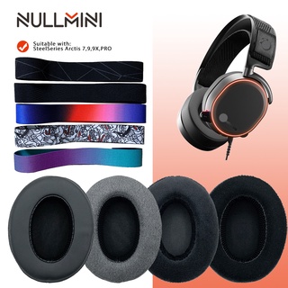 Nullmini ฟองน้ําหูฟัง แบบหนา กํามะหยี่ แบบเปลี่ยน สําหรับ SteelSeries Arctis 7 9 9X PRO