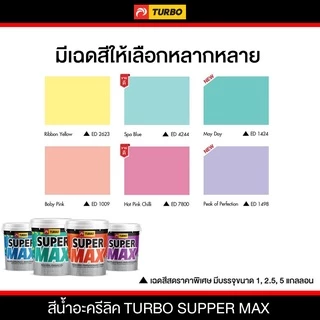 TURBO SUPERMAX สีน้ำด้าน ทาภายนอก-ใน 5 กล.