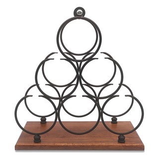 Wholesale 3 tire rustic wine rack 6 bottle tabletop wood wine holder