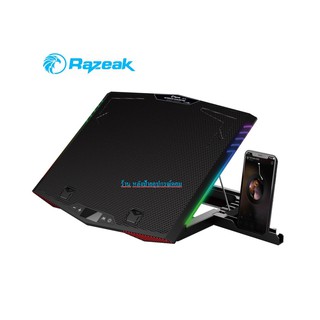 New Razeak RF-03 พัดลมรองโน๊ตบุ๊ค gaming 15-17นิ้ว+ที่วางมือถือ พัตลมเเรงๆๆ