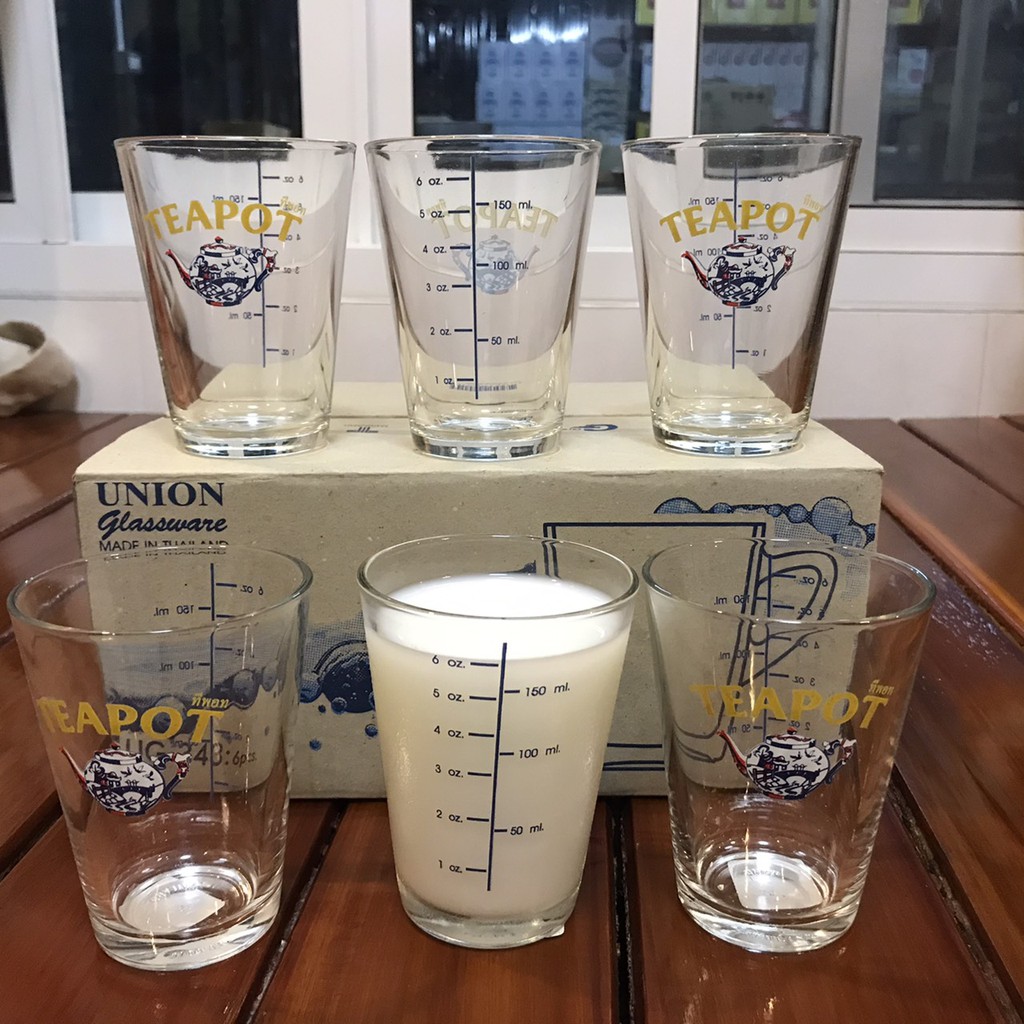 แก้วตวงT-pot ขนาด 6oz/150ml (ได้แก้ว 6 ใบ)*ส่งไว 2-4 วันได้รับของ