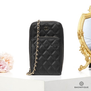 CHANEL PHONE TOTE 2 ZIPS BLACK CAVIAR GHW