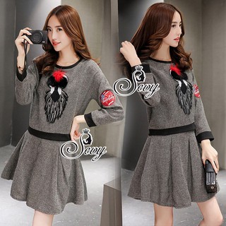 Sevy Fendi Style Sweater With Mini Skirt Suit Sets