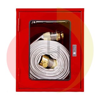 ชุดตู้เก็บสายส่งน้ำดับเพลิง พร้อมสายส่งน้ำและข้อต่อ ชนิดสายเดี่ยว Fire Hose Cabinet