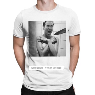 เสื้อยืดลําลอง แขนสั้น พิมพ์ลาย Nicolas CagePsycho เหมาะกับเทศกาลคริสต์มาส สําหรับผู้ชายS-5XL
