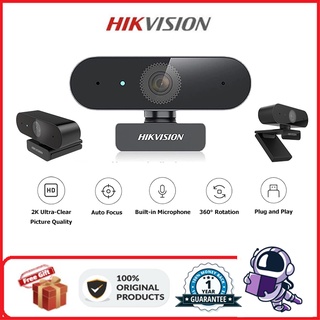 Hikvision กล้องเว็บแคม 720P 1080P 2K HD ตัดเสียงรบกวนในตัว โฟกัสอัตโนมัติ เสียบแล้วใช้งานได้เลย