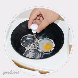 [PREDOLO1] 3 Hole Egg Poacher Steamer Cooking Tool Stainless Steel Poach Non Stick