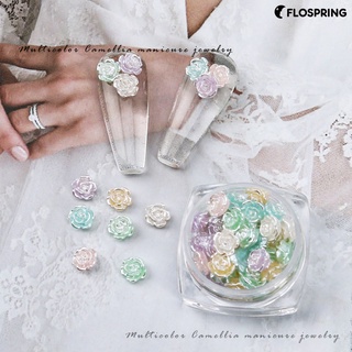 Flospring เครื่องประดับตกแต่งเล็บ ลายดอกคามิเลีย น้ําหนักเบา หลากสี สําหรับผู้หญิง DIY 50 ชิ้น