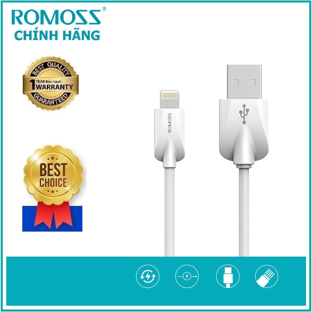 สายชาร์จ Romoss Lighting to USB (1ม.) (สีขาว) - ของแท้