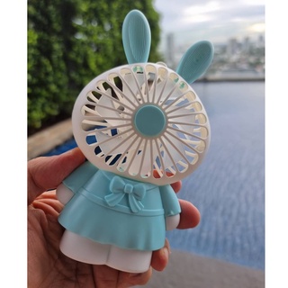 พัดลมพกพา MINI CUTE FAN ลายการ์ตูน ใบพัดยาว 3 นิ้ว ปรับแรงลมได้ 2 ระดับ มีไฟในตัว ชาร์จไฟได้ผ่านPort MICRO USB  มีสายคล้