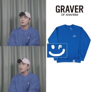 Highlight Yoon DuJun pick / Korea [ GRAVER ] ( UNISEX ) เสื้อกันหนาว ลายหน้ายิ้ม ขนาดเล็ก ของแท้ 100%