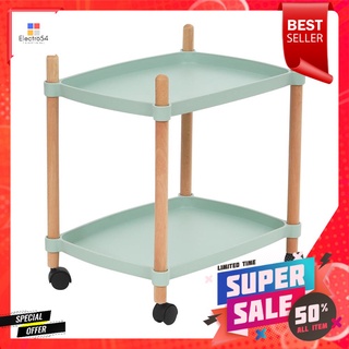 ชั้นวางของ 2 ชั้น มีล้อ STACKO FOREST 47x31x52 ซม. สีเขียว2-TIER UTILITY CART STACKO FOREST 47X31X52CM GREEN