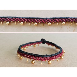 กำไล ข้อมือ ข้อเท้า  สร้อย เชือกเทียนถัก งาน แฮนเมด handmade เครื่องประดับ แฟชั่น โบฮีเมียน macrame