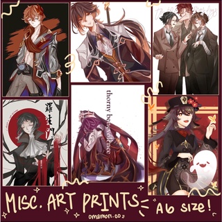 Ased a6 art prints genshin impact &amp; bungou stray dogs (โดย omamori.co)