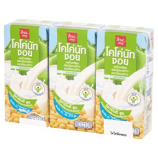 นมถั่วเหลืองผสมวุ้นมะพร้าว BSC Soy Milk With Coconut Jelly 180ml. Pack3