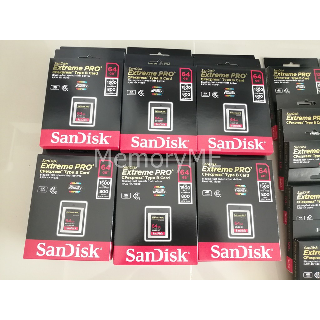 SANDISK CFexpress Card Extreme PRO Type B 64GB (SDCFE064GGN4NN) ถ่าย RAW 4K 8K รับประกัน