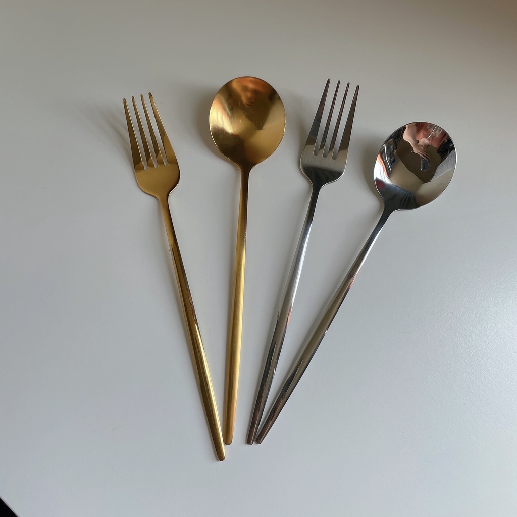 HERA ช้อนส้อมเกาหลี ช้อนกาแฟ ชุดช้อนส้อม สแตนเลส Stainless Steel Cutlery Set Spoon Fork Tableware