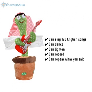 SWTDRM- ~120 Songs Dancing Cactus Repeat Talking Toy Electronic USB Charging Plush Toys for kids present-【Sweetdream】