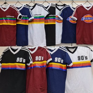 เสื้อยืดคอวีสกรีนลายวินเทจ ดิกกี้ ยุค90’s