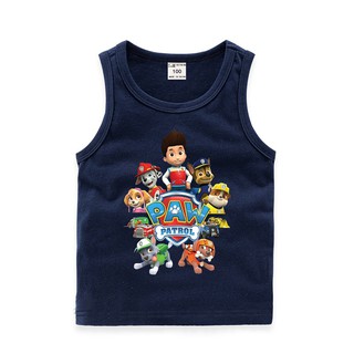 Paw Patrol เด็กเสื้อเด็กผู้ชายเสื้อกล้ามฝ้าย Casual Sleeve Vest Tee Tops 80-150