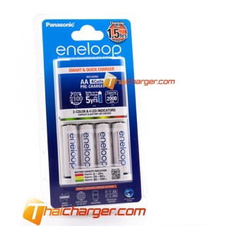 เครื่องชาร์จ eneloop Smart &amp; Quick Charger 1.5hrs พร้อมถ่าน eneloop 4 ก้อน