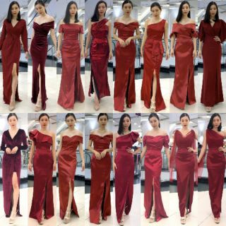 S M L XL 2XL 3XL เดรสแดง reddress เดรสยาว เดรสราตรี เดรสไปงาน เดรสออหงาน เดรสแดงยาว