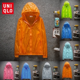 Uniqlo เสื้อแจ็กเก็ต เสื้อวิ่ง มีฮู้ด กันน้ํา ระบายอากาศ แห้งเร็ว คุณภาพสูง สําหรับผู้หญิง