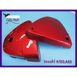 SUZUKI A100 AS100 A80 AS80 SIDE COVER "RED" SET LH&amp;RH  // ฝากระเป๋าข้าง ฝาปิดข้างรถ สีแดง  สินค้าคุณภาพดี