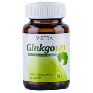 Vistra Ginkgo 120 Mg🍀🍀วิสตร้า จิงโกะใบแปะก๊วย 120 Mg บำรุงสมอง ความจำ[271]