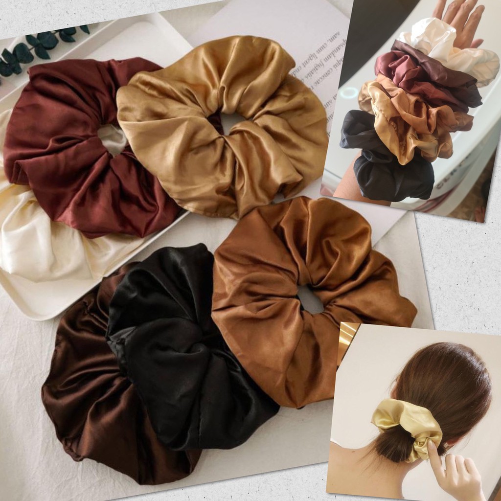 ยางรัดผม ผ้าซาติน ขนาดใหญ่ สีพิเศษ รุ่นใหม่ปี 2021 ยางมัดผม ผูกผม แฟชั่น สไตล์เกาหลี วินเทจ ผ้าไหม เกรดพรีเมี่ยม