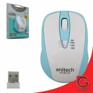 ANITECH MOUSE WIRELESS รุ่น W214 (สีฟ้า)