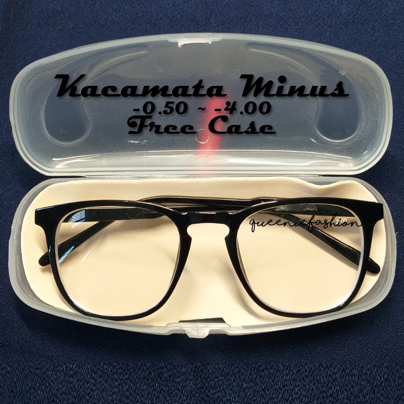 [ฟรีเคส] Minus MINUS MINUS แว่นตา (-) 0.50 S/D 4 UNISEX กล่องเทรนด์ สไตล์เกาหลี รุ่น แว่นตาสายตาไกล