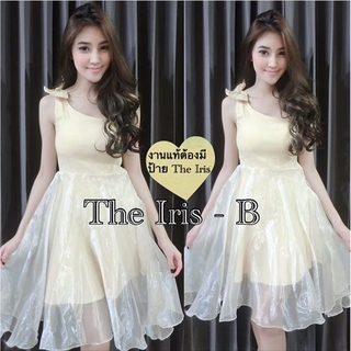 Glassy dress ไหล่เดียว (ครีม)