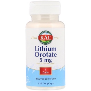 KAL, Lithium Orotate, 5 mg, 60 VegCaps