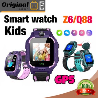 นาฬิกาเด็ก GPS Z6 Q88 สมาร์ทวอท์ช  จอสัมผัส ติดตามตำแหน่ง LBS GPS อัจฉริยะ ซิม 3G โทรศัพท์ มีไฟฉาย Q88 Q19pro Z6F