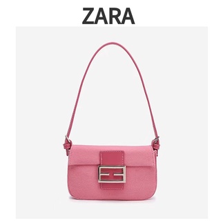 Zara กระเป๋าสะพายไหล่ ทรงเมสเซนเจอร์ ขนาดเล็ก สีชมพู แฟชั่นฤดูร้อน สําหรับสตรี 2022