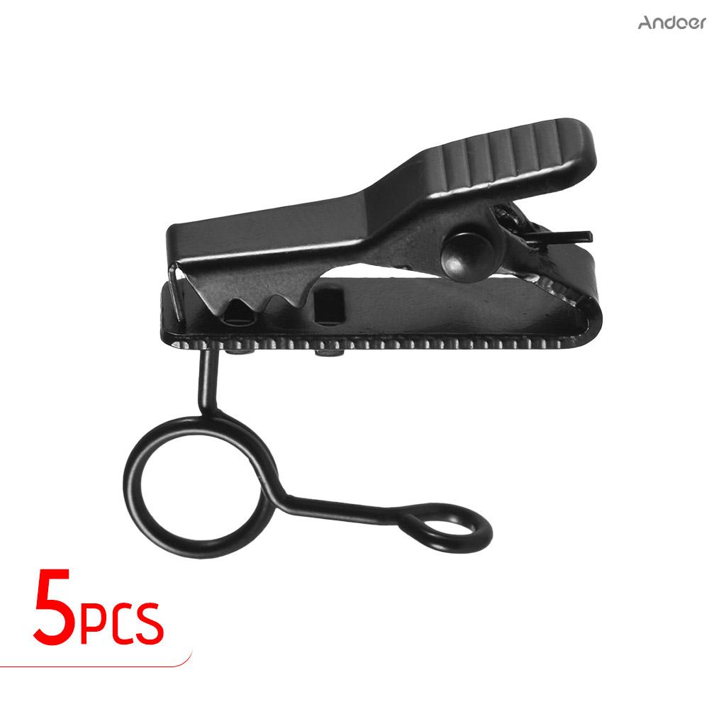 Andoer EY-J03 คลิปหนีบไมโครโฟน แบบมีสาย ขนาด 6 มม. 5 ชิ้น