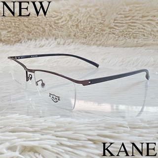 แว่นตา KANE สำหรับตัดเลนส์ กรอบแว่นตา Fashion รุ่น 5595 สีน้ำตาล กรอบเซราะ ขาข้อต่อ Stainless