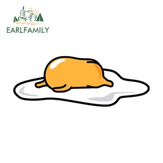 Earlfamily สติกเกอร์ ลายการ์ตูนอนิเมะ Gudetama the lazy egg สําหรับติดตกแต่งรถยนต์ 13 ซม. x 4.9 ซม.