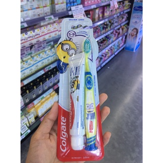 แพ็คคู่ สุดคุ้ม! Colgate Minions Toothpaste For Kids (40 กรัม) คอลเกต มินเนี่ยน แปรงสีฟัน + ยาสีฟัน สำหรับเด็ก (5-9ปี)