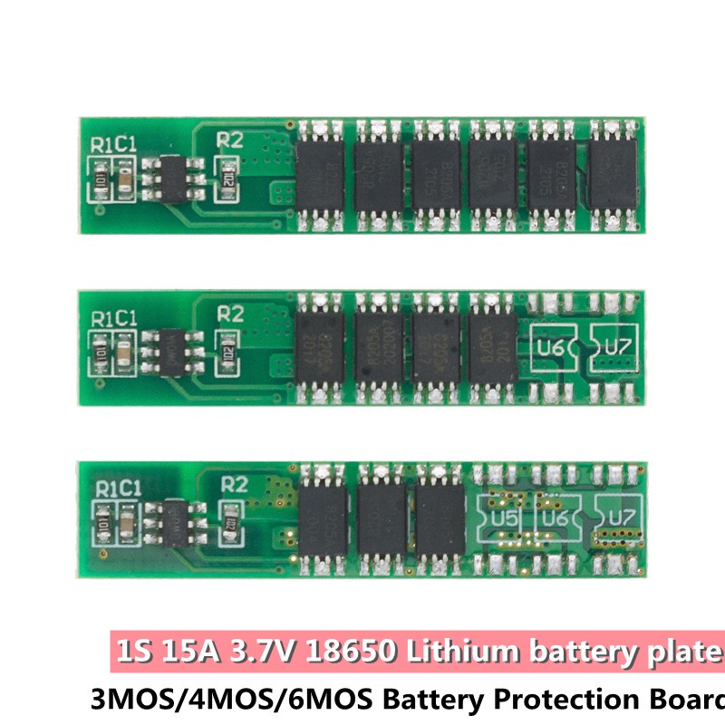 1S 15A 3.7V Li-ion 3MOS 4MOS 6MOS BMS PCM Battery Protection Board PCM for 18650 Lithium Lion Battery
