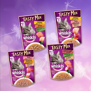 [ส่งฟรี] Whiskas Tastymix Pouch วิสกัส เทสตี้มิกซ์ อาหารเปียกสำหรับแมว 1 ปีขึ้นไป 70g