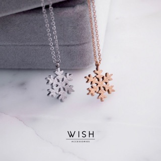 WISH014 Snow Flake Necklace สร้อยคอเกล็ดหิมะ ไม่ลอกไม่ดำไม่แพ้