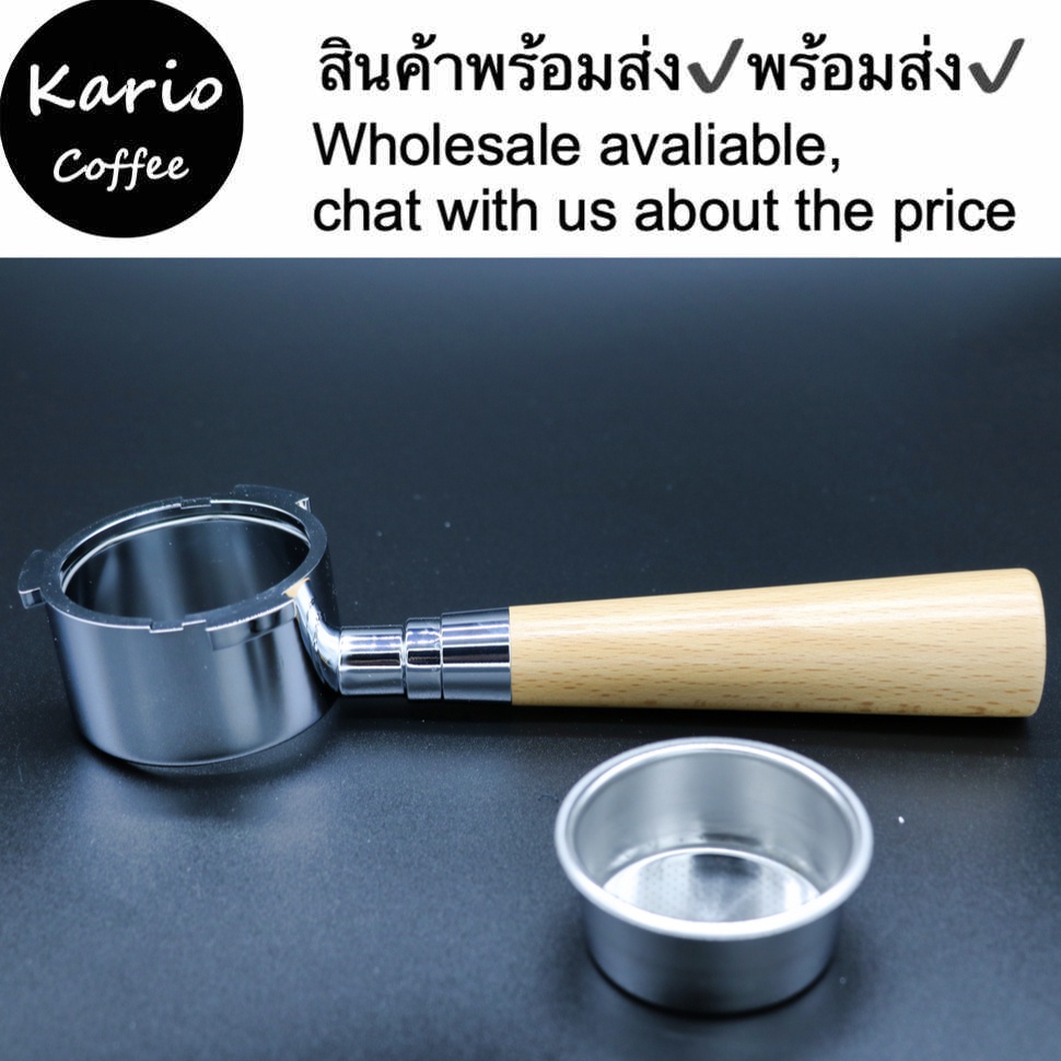 พร้อมในสต็อก- หัวชงกาแฟ Bottomless ด้ามชงกาแฟ 304 ขนาด 51(3หู) ก้านชงไร้ก้น เซลโคว่า – โปรปัง