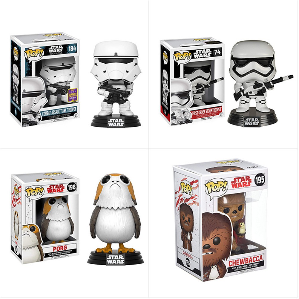 Funko Pop Star Wars Chewbacca Porg First Order Stormtrooper Vinyl ...