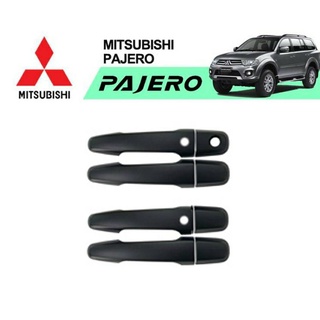 ครอบมือจับประตู Mitsubishi Pajero Sport 2008-2019 สีดำด้าน มีปุ่มอัจริยะ