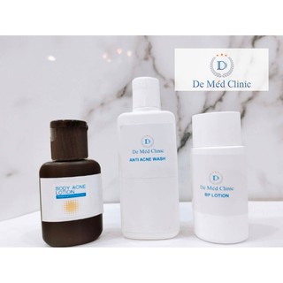 DeMed Body Acne Treatment set ชุดผลิตภัณฑ์ดูแลสิวที่หลังและลำตัว ช่วยลดสิวอักเสบ รอยดำ รอยแดงที่หลังลำตัว DeMed Clinic