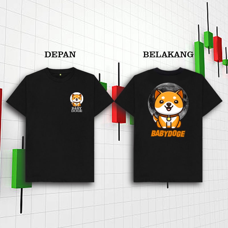 Crypto Baby Doge Coin BABYDOGE Streetwear Front Back T-Shirt / เสื้อยืด Cryptocurrency Bitcoin