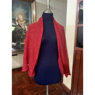 เสื้อคลุม ผ้าขนสัตว์เทียม สีแดง แบบสวย free size สินค้าใหม่
