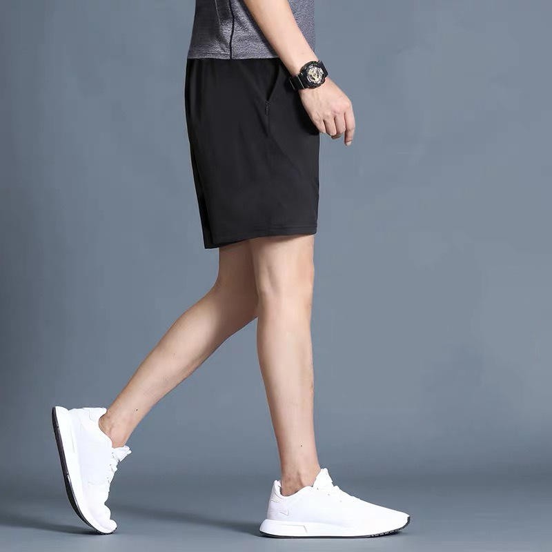 TOP SHOP 102# กางเกงขาสั้นผู้ชาย สีพื้น เอวยางยืด สไตส์วัยรุ่นเกาหลี